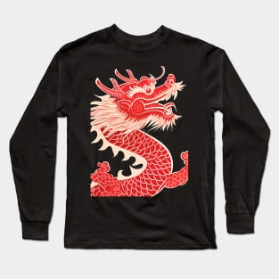 Chinese Dragon 7: Chinese New Year, Year of the Dragon  on a dark (Kicked Out) background Long Sleeve T-Shirt